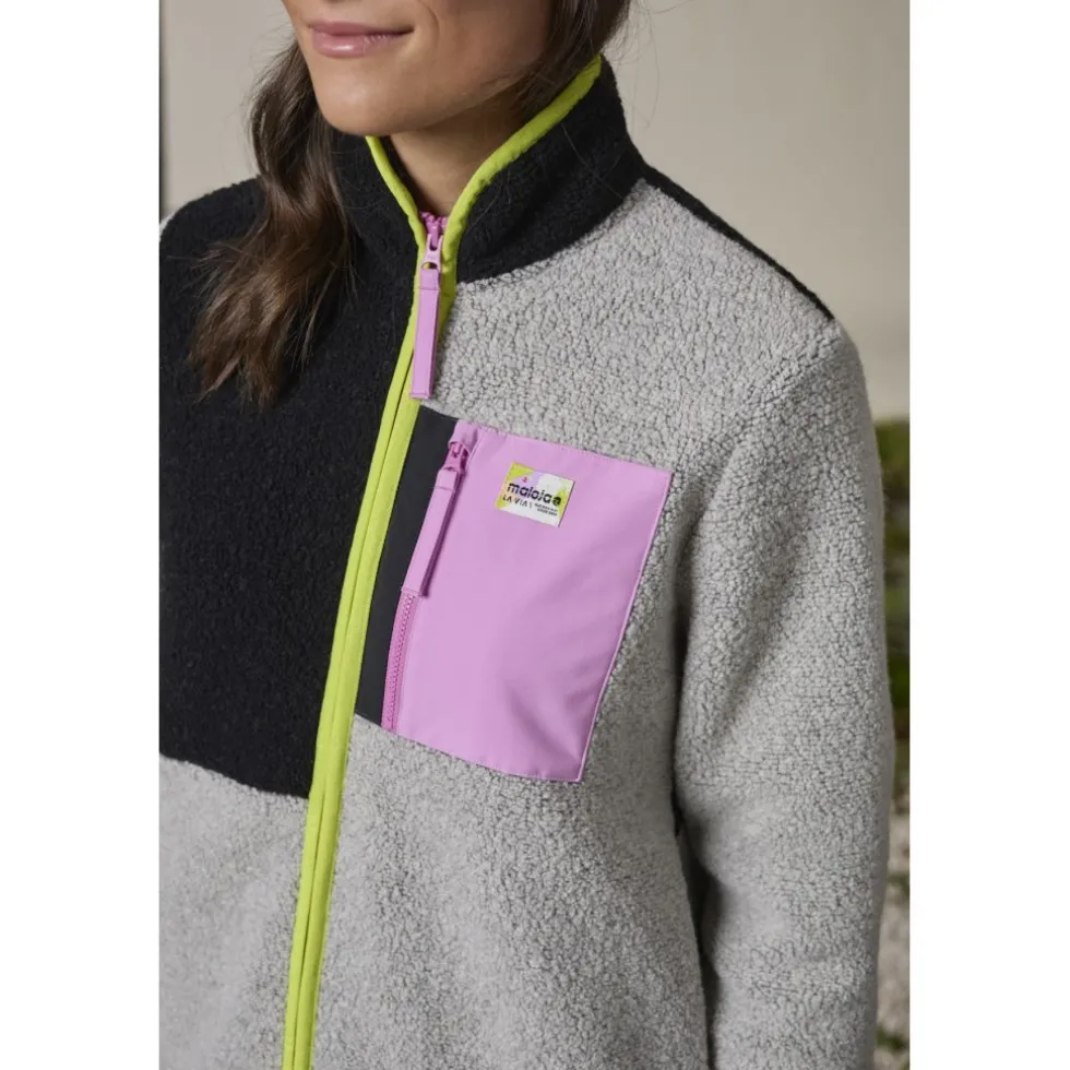 Maloja VallettaM. Mountain Fleece Jas Dames - deep black multi 8862