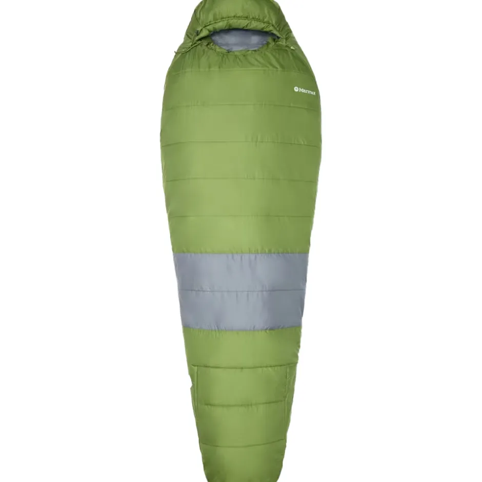 Slaapzakken < Marmot Trestles Elite Eco 30 Long Synthetische Vezels Slaapzak - Rits links - foliage/steel onyx
