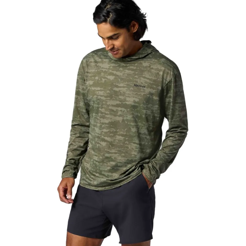 Shirts & Midlayers < Marmot AirExchange UPF 50 Hoodie Heren - oive grove agos
