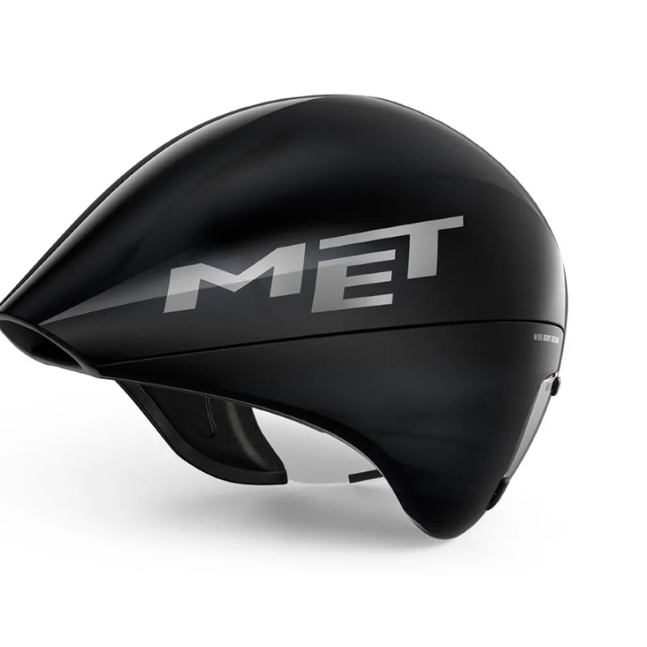 Tijdrithelmen < MET Drone Wide Body Hel - black iridescent glossy