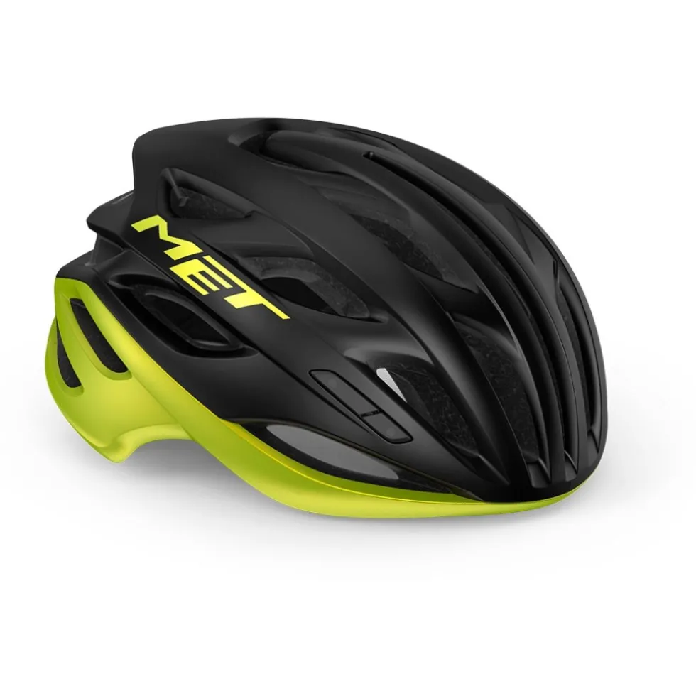 MET Estro MIPS Fietshelm - black/lime yellow metallic glossy