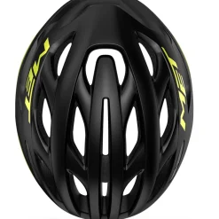 MET Estro MIPS Fietshelm - black/lime yellow metallic glossy
