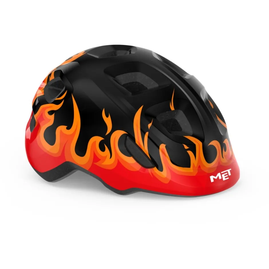 Helmen Kinderen < MET Hooray Kinder-Fiethelm - black flame gloy