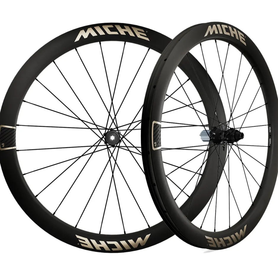 Wielen En Wielsets < Miche GRAFF Aero 48 Gravel Wielset - 28" | Carbon | Hookless | Centerlock - 12x100mm | 12x142mm - Micro Spline