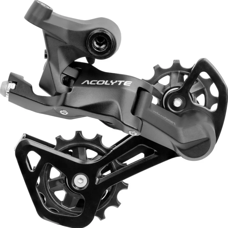 Derailleurs < microSHIFT ACOLYTE V2 RD-M5180M-B Achterderailleur - 1x8-Voudig - Middellange Kooi