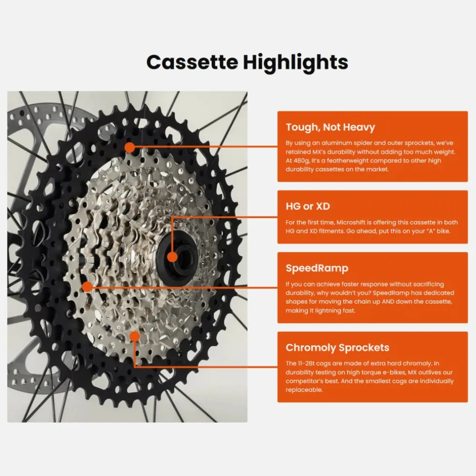 microSHIFT Advent MX Cassette - G-Series | 10-voudig - HG | 11-48 Tanden | CS-EG106