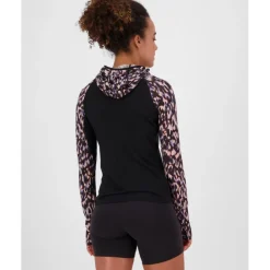 T-Shirts En Tops|Shirts & Midlayers < Mons Royale Bea erino Hooded hirt et ange ouwen voor dae - rock eopard / back
