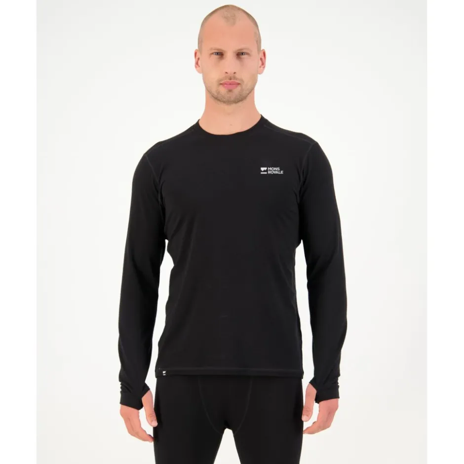 Baselayers < Mons Royale Cascade erino Hed et Lange ouwen Heren - zwart