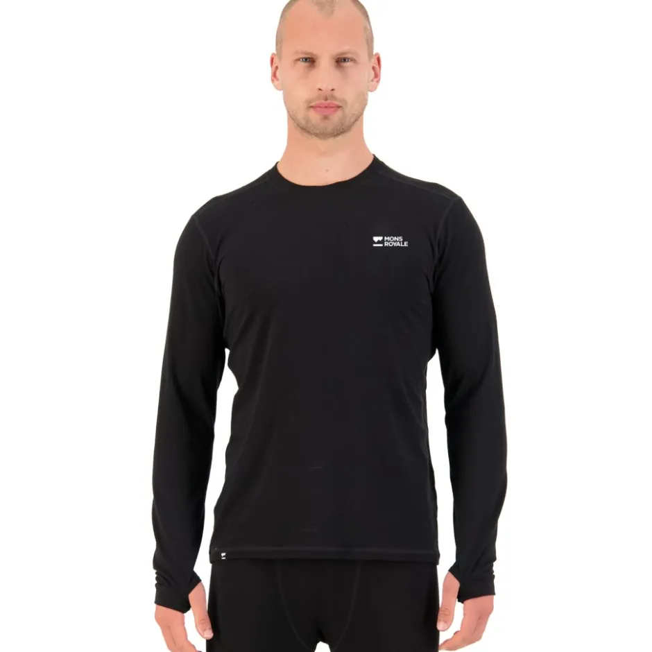 Baselayers < Mons Royale Cascade erino Hed et Lange ouwen Heren - zwart