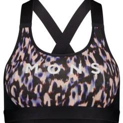 Mons Royale Stella X-Back BH Dames - rock leopard / black