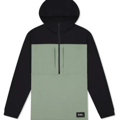 Shirts & Midlayers < Mons Royale Offgrid erino Fleece 1/2 Zip hirt et Lange ouwen Heren - willow / zwart