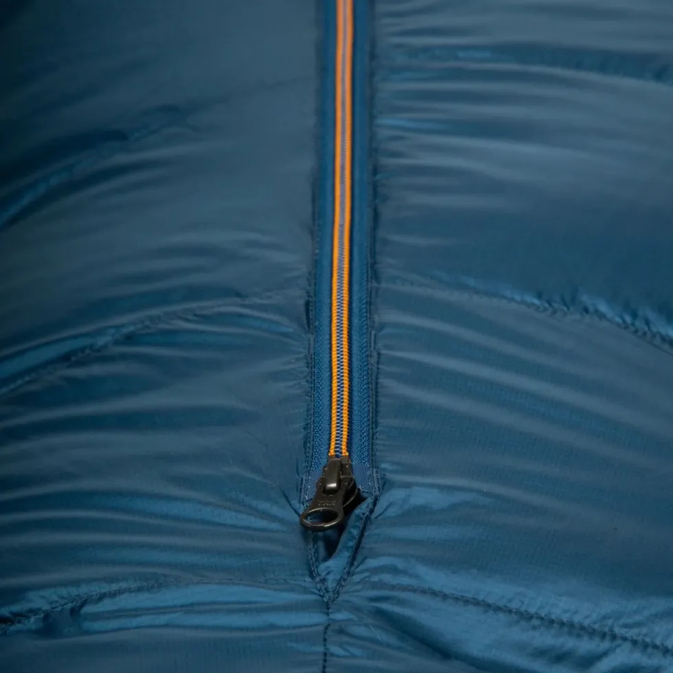 Mountain Equipment Helium 250 Regular Slaapzak ME-006072 - zip left - majolica blue