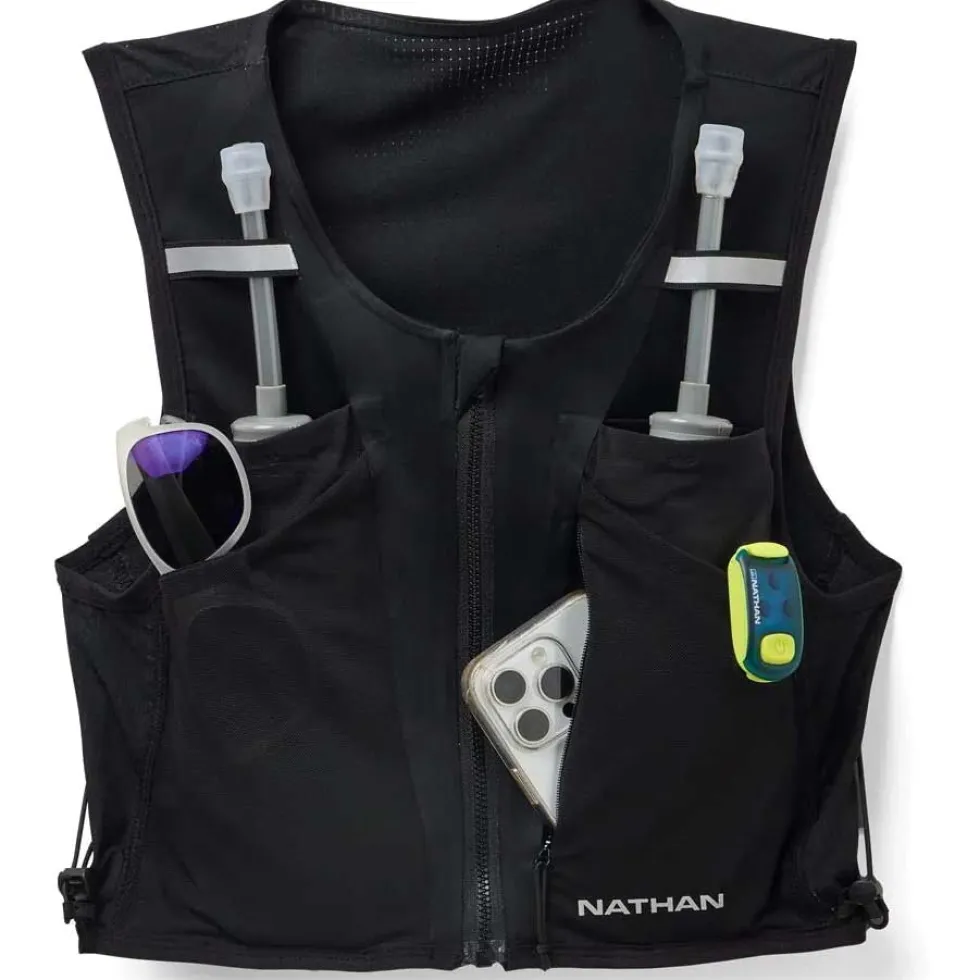 Nathan Sports AeroZip Hardloopvest dames - 1L - black/reflective silver