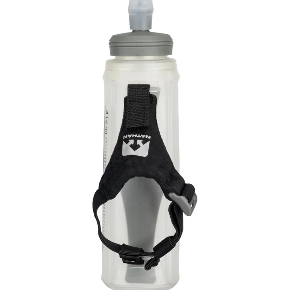 Bidons < Nathan Sports ExoShot Lite 14oz/414ml Handheld Bottle - black / reflective silver