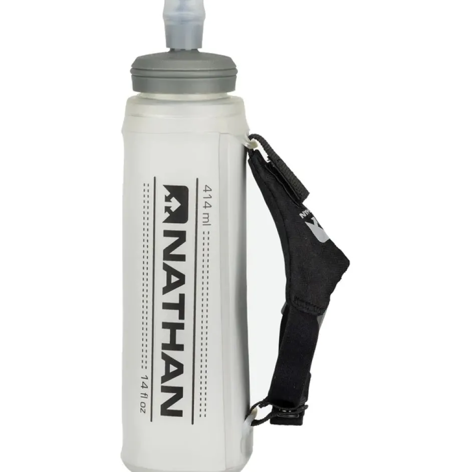Bidons < Nathan Sports ExoShot Lite 14oz/414ml Handheld Bottle - black / reflective silver