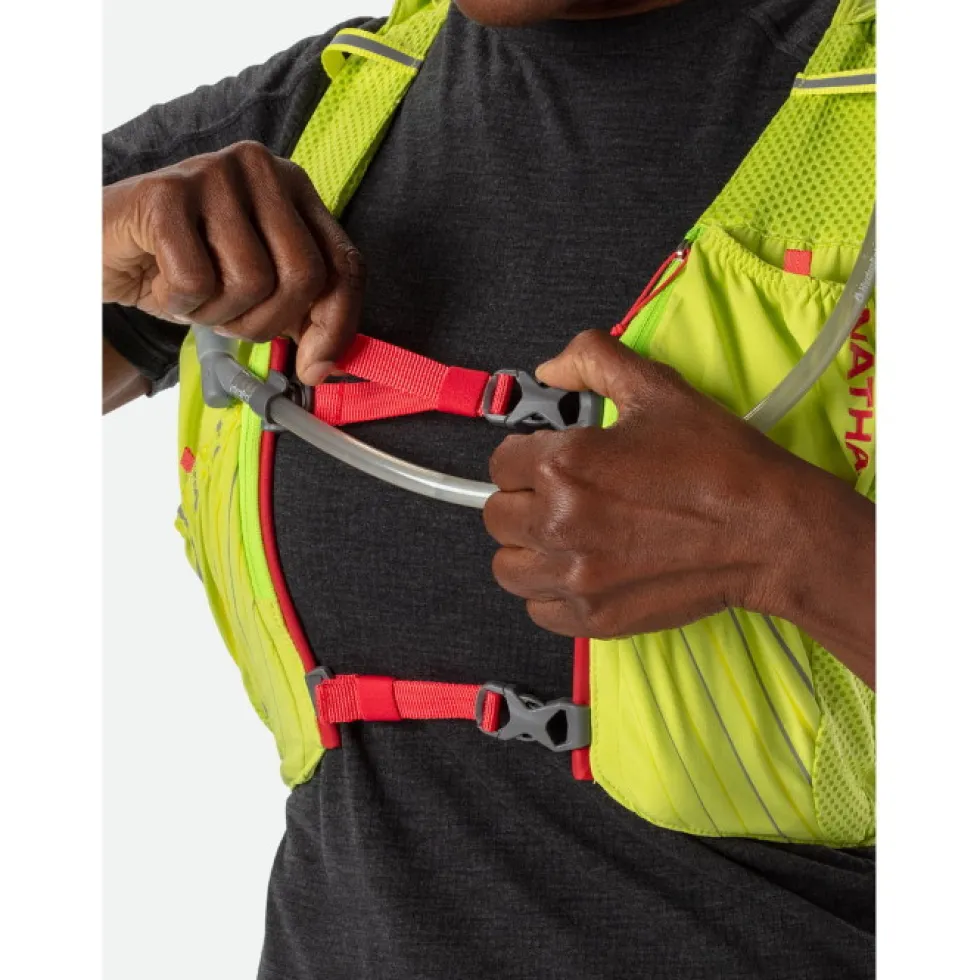 Nathan Sports Pinnacle Series Vapor 12L Hydration Race Vest Woman - Finish Lime/Hibiscus