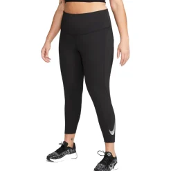 Nike Dri-FIT Fast Mid-Rise 7/8-Leggings (Plus Size) Dames - black/reflective silver FB3230-010