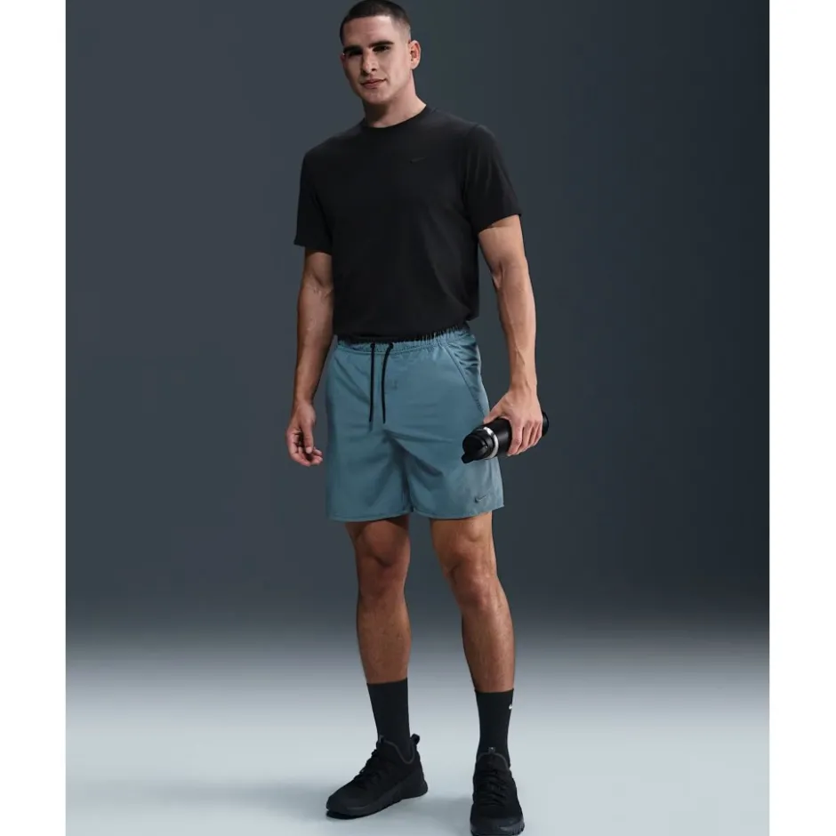 Broeken < Nike Dri-FIT Unlined Woven Korte Broek 7" Heren - mokey blue/black/mokey blue DV9340-006