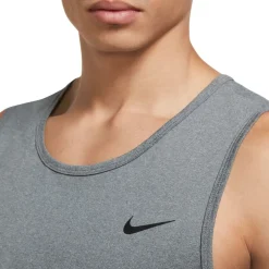 Nike Dri-FIT UV Hyverse Fitness Top Heren - smoke grey/htr/black DV9841-097