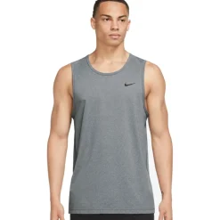 Nike Dri-FIT UV Hyverse Fitness Top Heren - smoke grey/htr/black DV9841-097