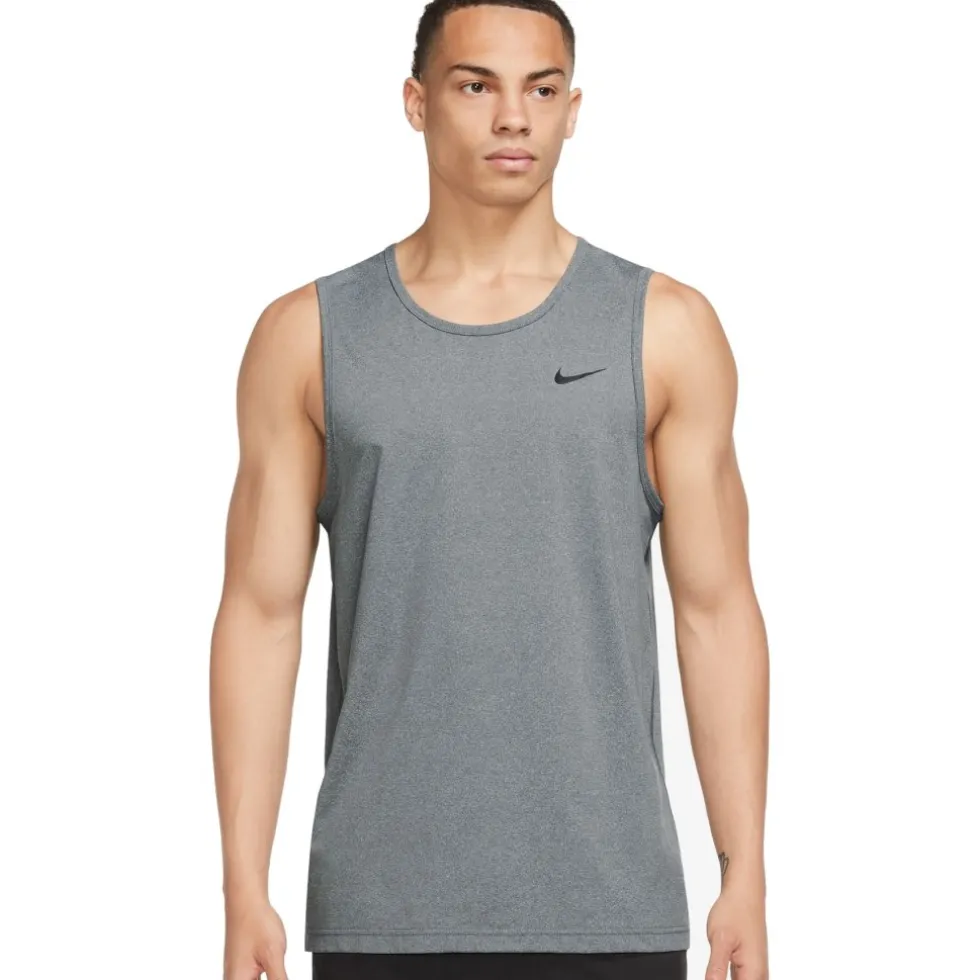 Nike Dri-FIT UV Hyverse Fitness Top Heren - smoke grey/htr/black DV9841-097