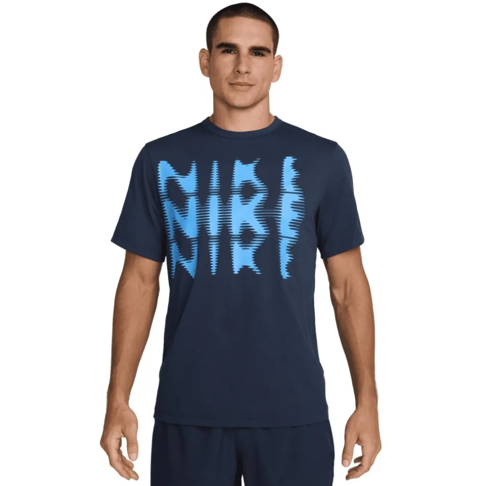 Nike Dri-FIT UV Hyverse Swoosh T-Shirt Heren - thunder blue/black HJ3074-437