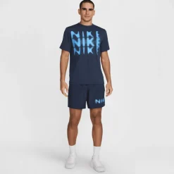 Nike Dri-FIT UV Hyverse Swoosh T-Shirt Heren - thunder blue/black HJ3074-437
