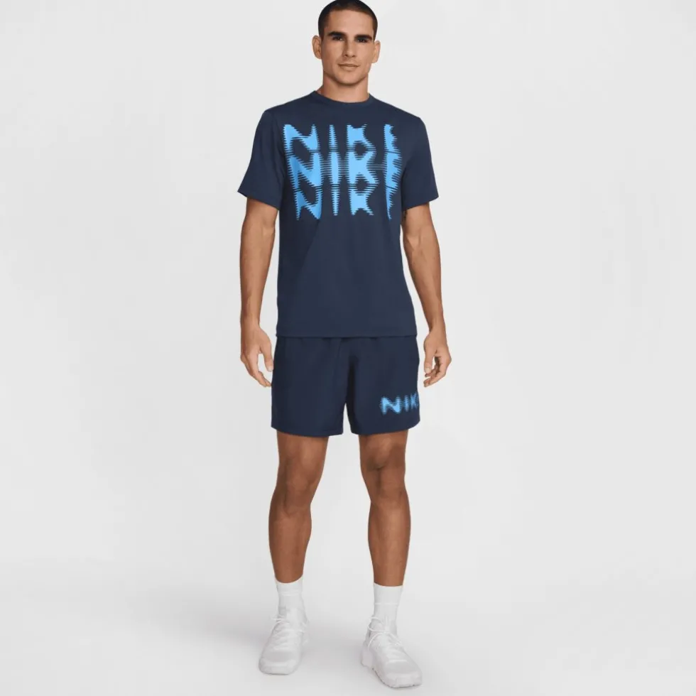 Nike Dri-FIT UV Hyverse Swoosh T-Shirt Heren - thunder blue/black HJ3074-437