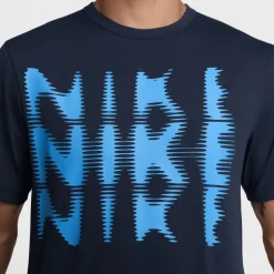 Nike Dri-FIT UV Hyverse Swoosh T-Shirt Heren - thunder blue/black HJ3074-437