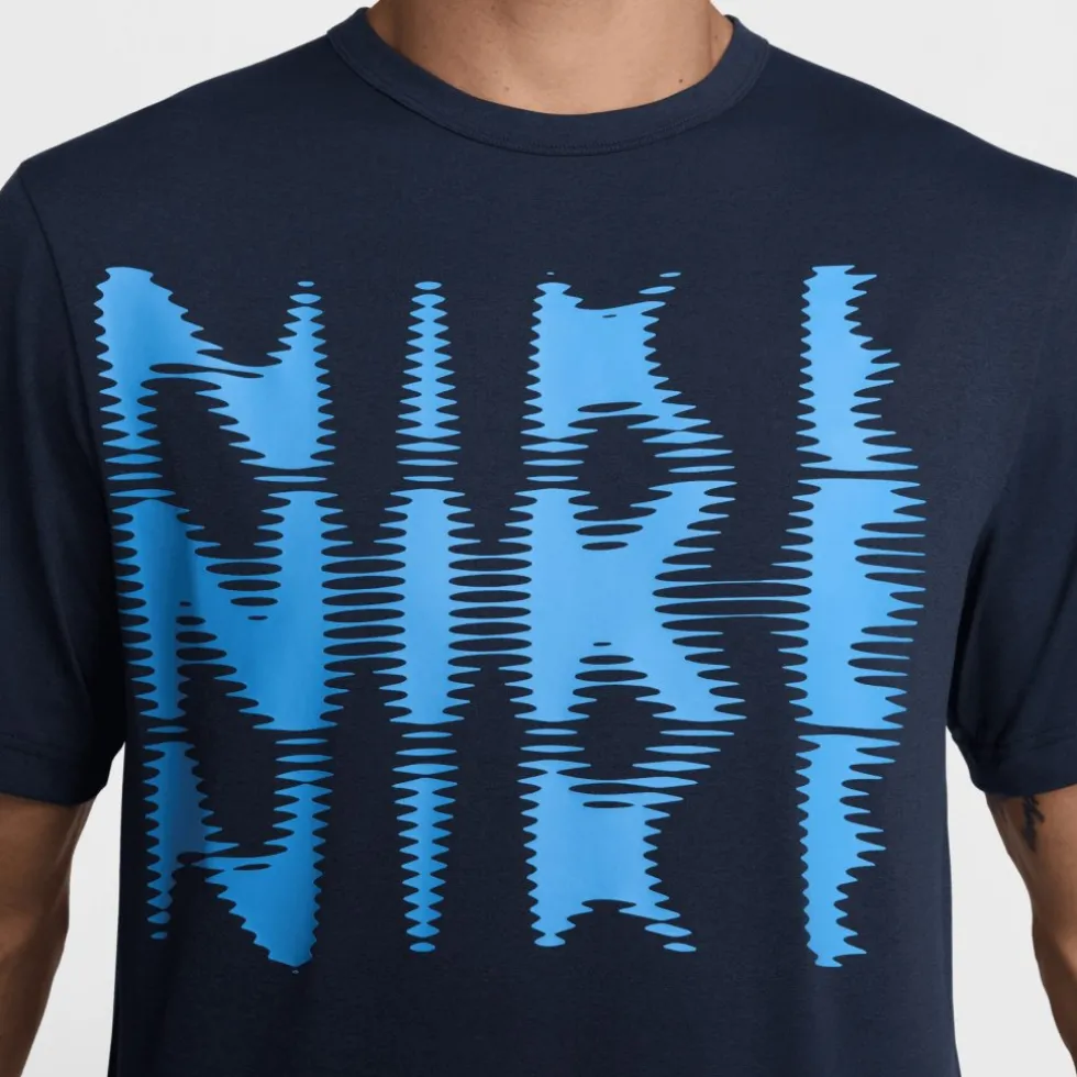 Nike Dri-FIT UV Hyverse Swoosh T-Shirt Heren - thunder blue/black HJ3074-437