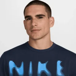 Nike Dri-FIT UV Hyverse Swoosh T-Shirt Heren - thunder blue/black HJ3074-437