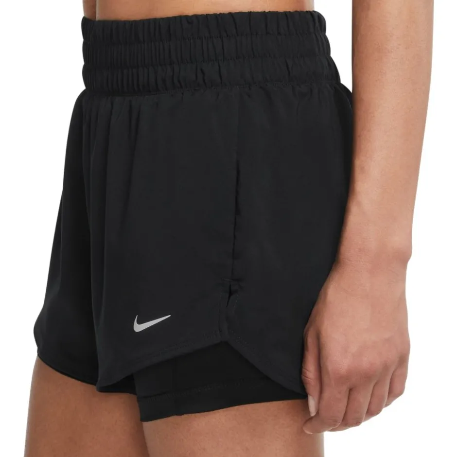 Broeken < Nike One Dri-FIT Mid-Rise 2-In-1 Korte Broek 3" Dames - back/refective siver DX6012-010