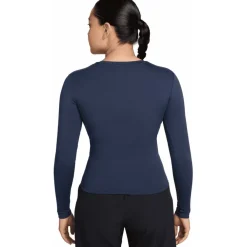 Nike One Fitted Dri-FIT Shirt met lange mouwen Dames - midnight navy/white IM9449-410