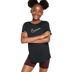 Nike One Fitted Dri-FIT-Shirt Kinderen - zwart/wit FZ5600-010