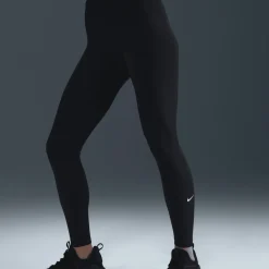 Broeken & Rokken < Nike One High Rise Tights Dames - zwart/wit IB9382-010