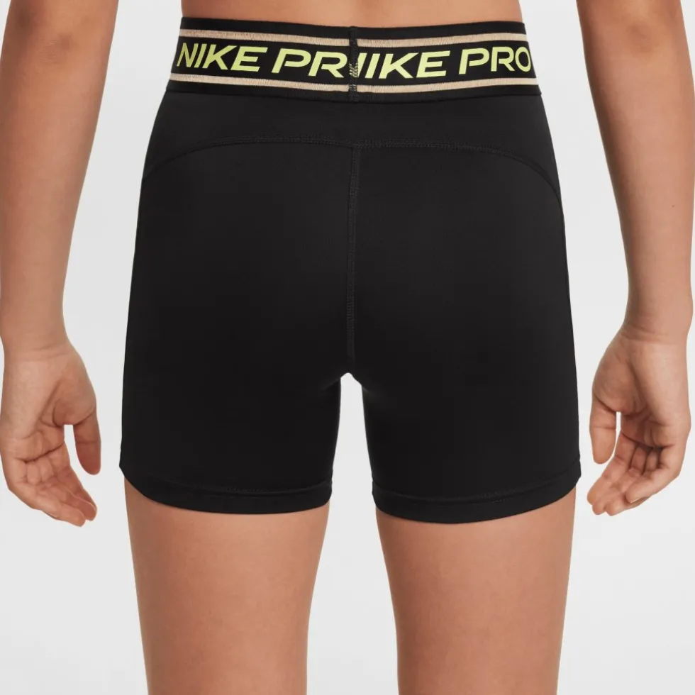 Nike Pro Dri-Fit 3" Shorts Meisjes - black/light lemon twist HV0733-011