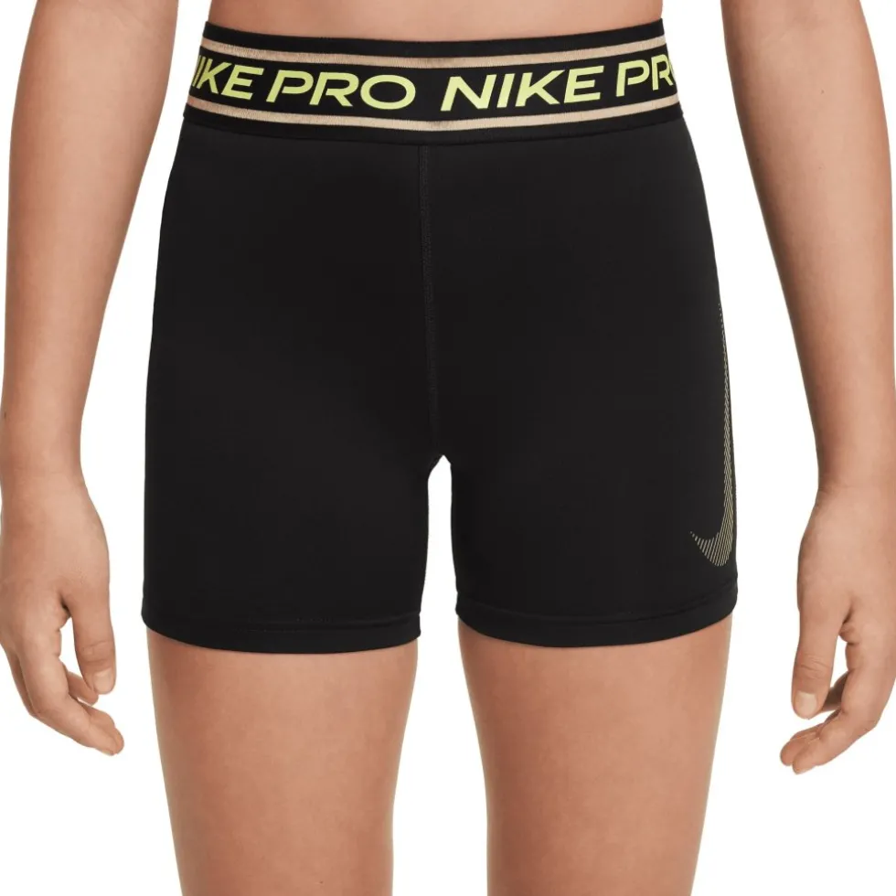 Nike Pro Dri-Fit 3" Shorts Meisjes - black/light lemon twist HV0733-011