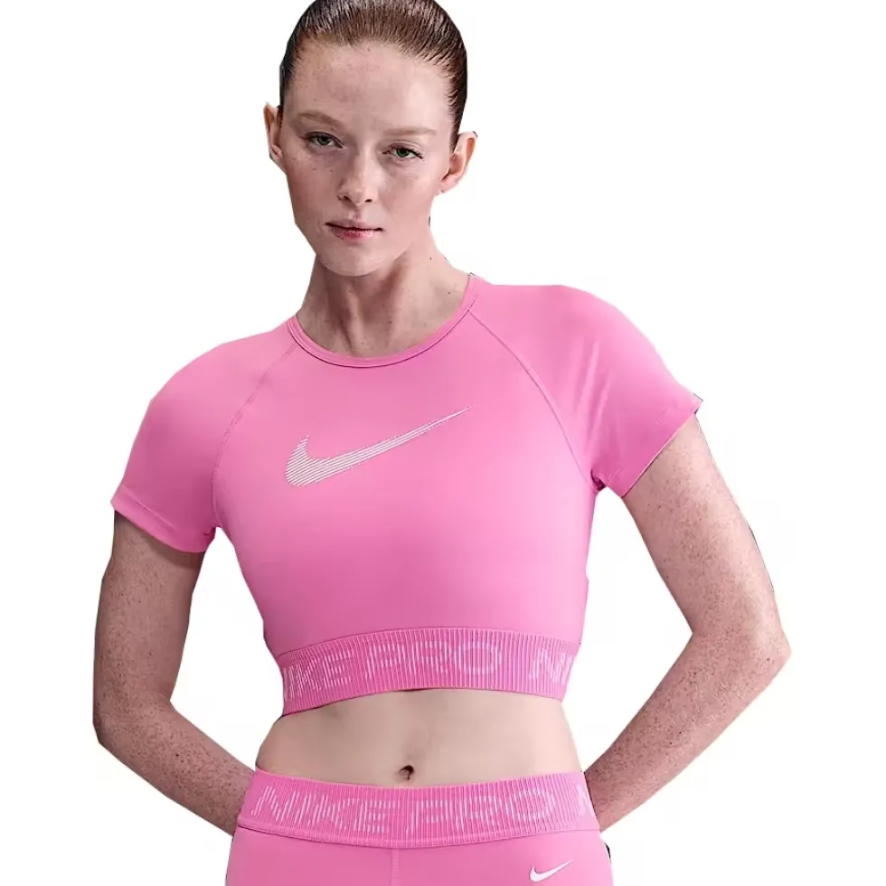 Nike Pro Dri-FIT Fitness Top Dames - playful pink/pink foam/white HV3673-675