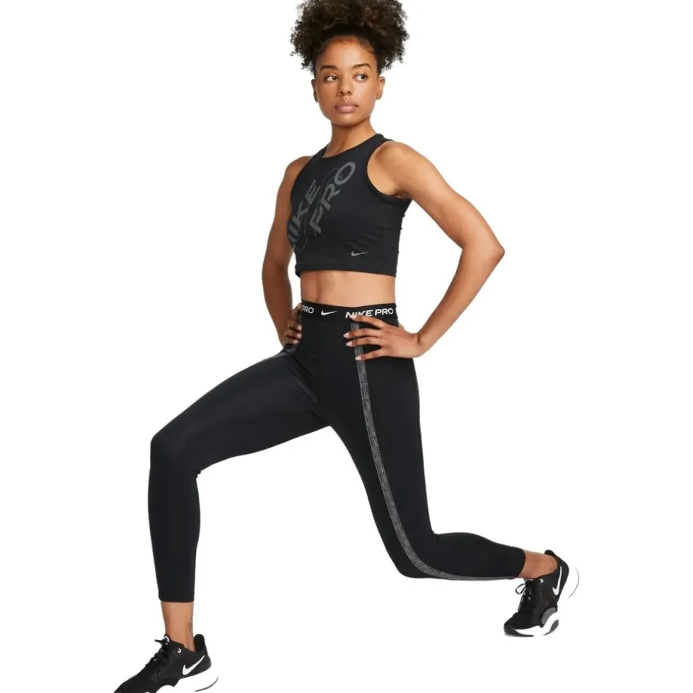 Nike Pro Dri-FIT High-Rise 7/8 Leggings Dames - black/iron grey/white FB5477-010
