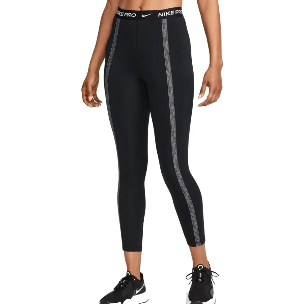 Nike Pro Dri-FIT High-Rise 7/8 Leggings Dames - black/iron grey/white FB5477-010