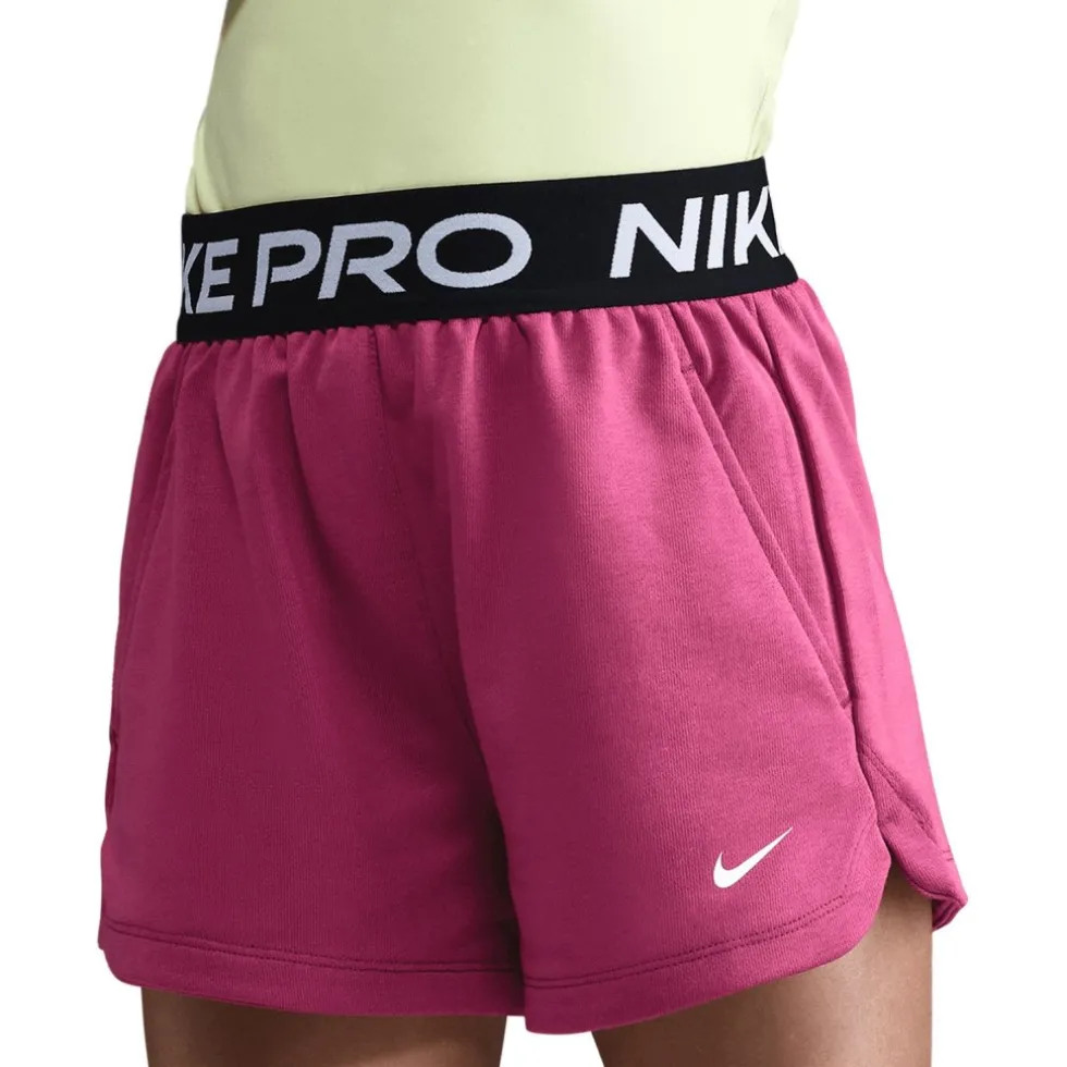 Nike Pro Fleece Dri-FIT Shorts Kinderen - sweet beet/sweet beet/black/white HQ9313-634