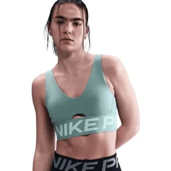Nike Pro Indy Plunge Sportbeha met medium ondersteuning Dames - cannon/jade ice/white HF7324-017