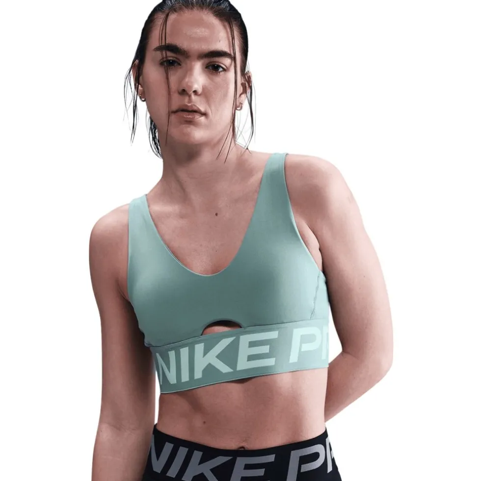 Nike Pro Indy Plunge Sportbeha met medium ondersteuning Dames - cannon/jade ice/white HF7324-017