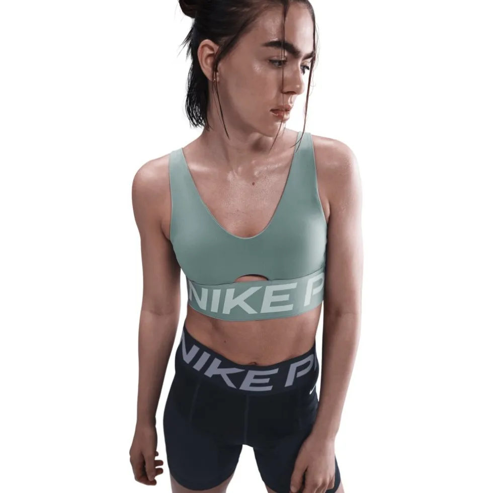 Nike Pro Indy Plunge Sportbeha met medium ondersteuning Dames - cannon/jade ice/white HF7324-017