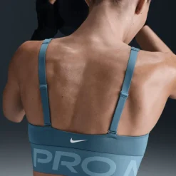 Sport Bh'S|Ondergoed < Nike Pro Indy Plunge Sportbeha met medium ondersteuning Dames - rokerig blauw/denim turquoise/wit HF7324-006