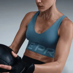 Sport Bh'S|Ondergoed < Nike Pro Indy Plunge Sportbeha met medium ondersteuning Dames - rokerig blauw/denim turquoise/wit HF7324-006