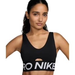 Nike Pro Indy Plunge Sportbeha met medium ondersteuning Dames - zwart/wit/wit HF7324-010
