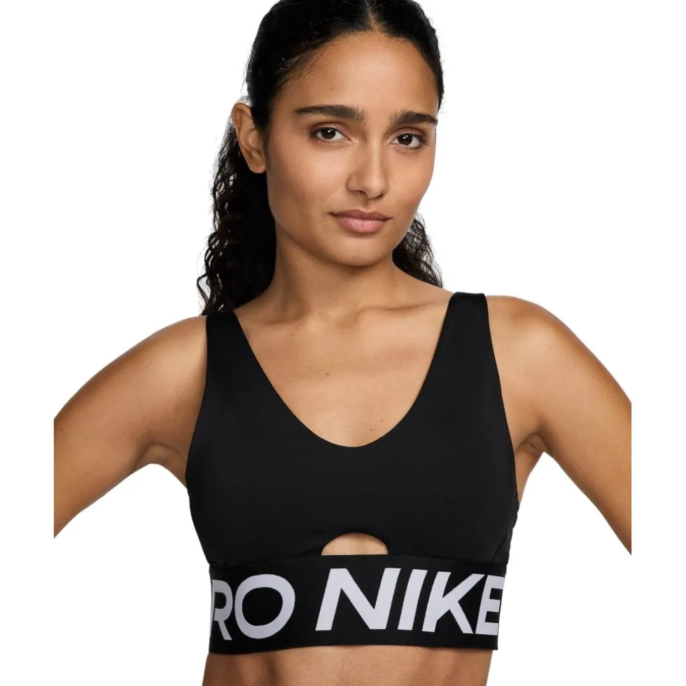 Nike Pro Indy Plunge Sportbeha met medium ondersteuning Dames - zwart/wit/wit HF7324-010