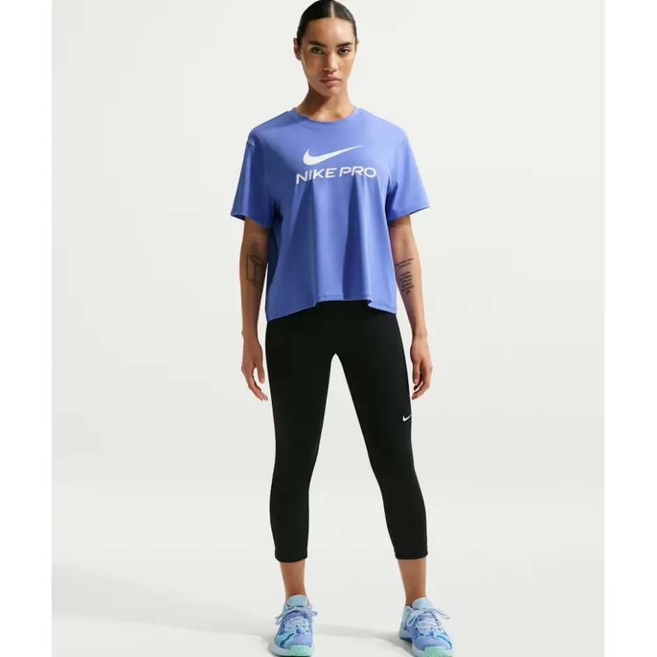 T-Shirts & Tops < Nike Pro t-hirt met wijde pavorm voor dame - apphire/white IQ0820-570