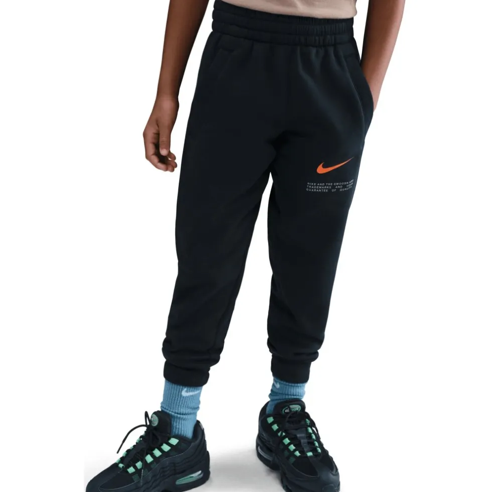Nike Sportswear Club Fleece Joggingbroek Kinderen - black/black/safety orange HV0393-010